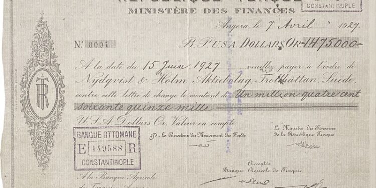 Cumhuriyet tarihinin ilk borç senedi   açık artırma ile satışa çıktı!