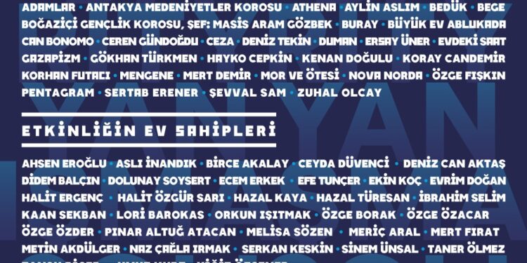 Türkiye’nin sevilen müzisyenleri ve oyuncuları 30 mart akşamı dayanışma sahnesi’nde