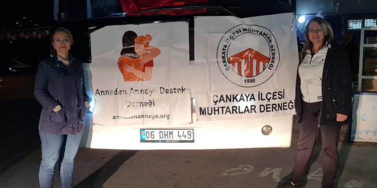 Anneden Anneye Destek Derneği, Çankaya Muhtarlar Derneği’nden Deprem Bölgesi’ne Destek