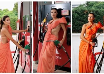 Akaryakıt zamlarına manken Duygu Çakmak’tan ilginç protesto: En pahalı moda çekimi